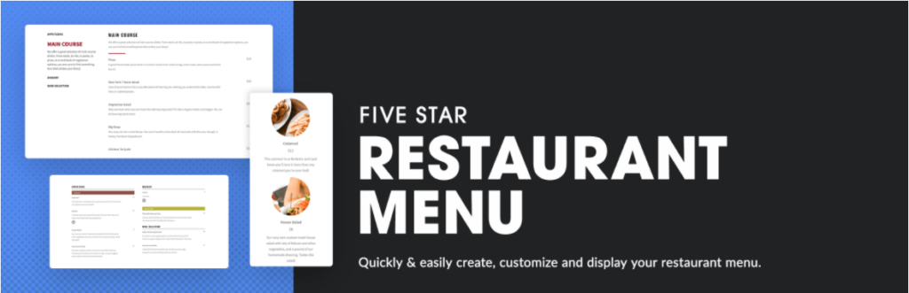 Five Star Restaurant Menu Plugin