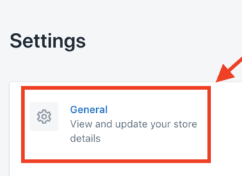 general settings of shopify